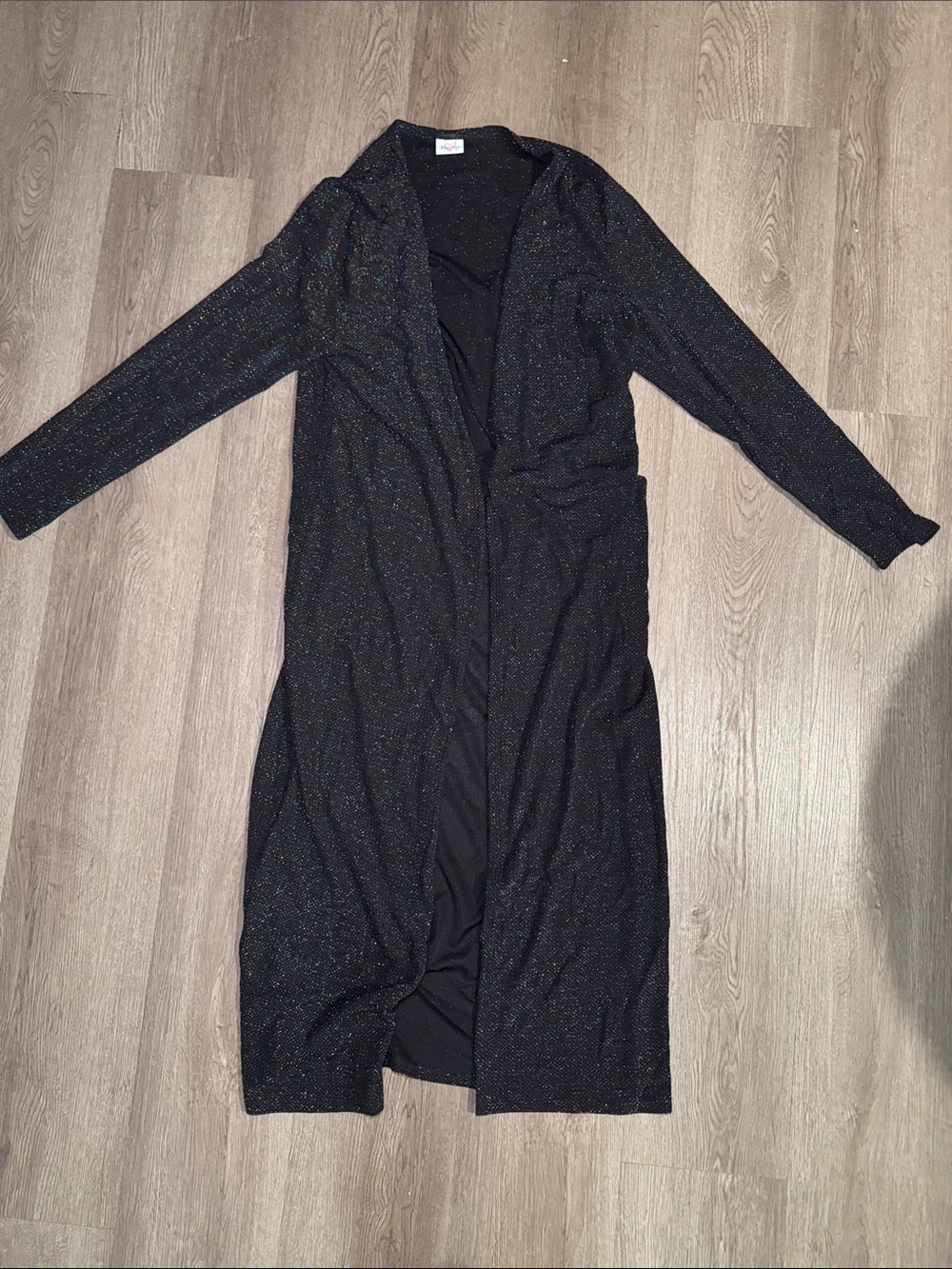 Women’s Black Sparkle Long Cardigan Sweater